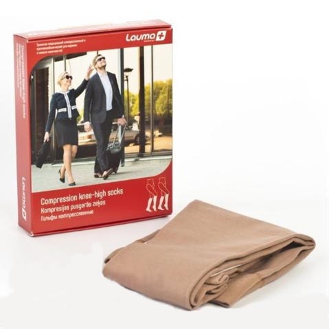 *Гольфы LAUMA компр. с мыском AD207 2 кл. компр. натур. р.3D
