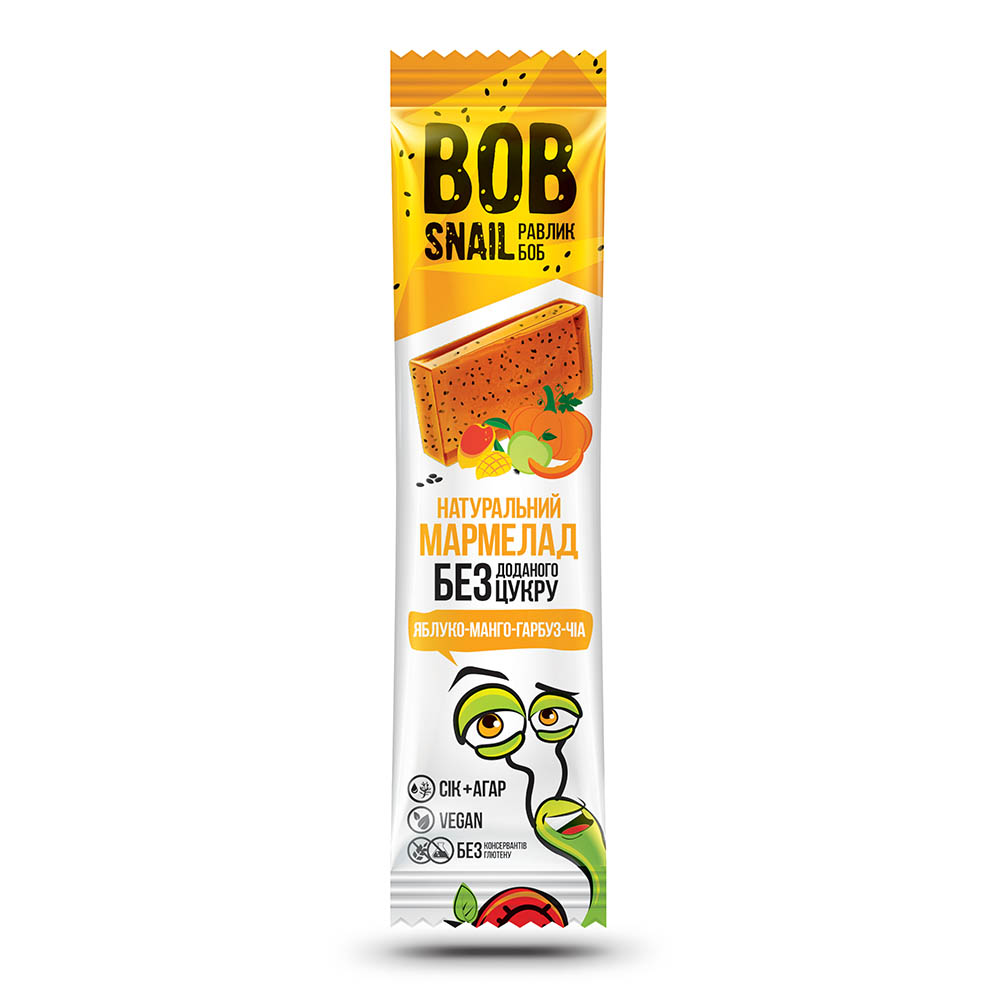 Мармелад Равлик Боб Яблуко-манго-гарбуз-чіа 38г