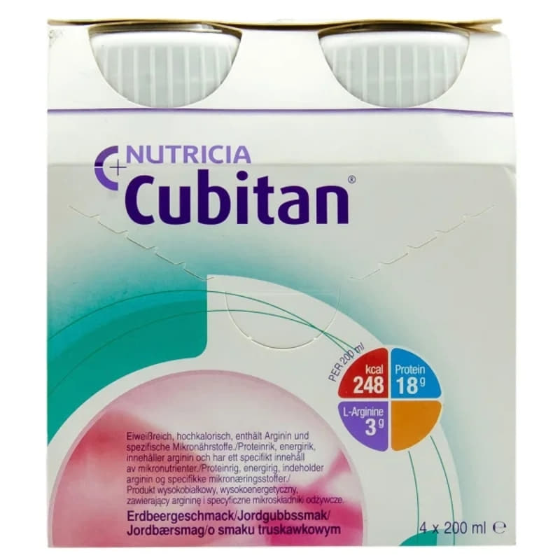 *Пищевой продукт Nutricia Cubitan со вкусом клубники 4х200 мл *Пищевой продукт Nutricia Cubitan со вкусом клубники 4х200 мл