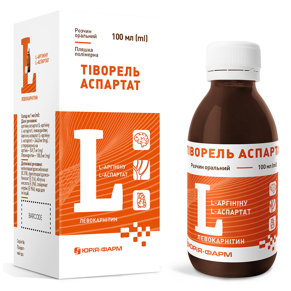 Тиворель аспартат р-р орал. полим. флак. 100мл Юрия-фарм Тиворель аспартат р-р орал. полим. флак. 100мл Юрия-фарм