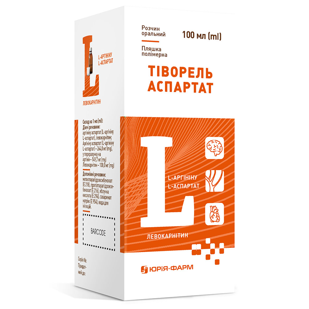 Тіворель аспартат р-н орал. полім. флак. 100мл Юрія-фарм
