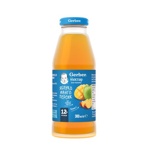 Нектар Gerber яблочно-мангово-персиковый 300 мл Нектар Gerber яблочно-мангово-персиковый 300 мл