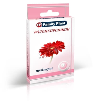 *Лейкопластир FP Family Plast мед. бактериц. полімер. осн. водонепроникний 25мм*72мм №8
