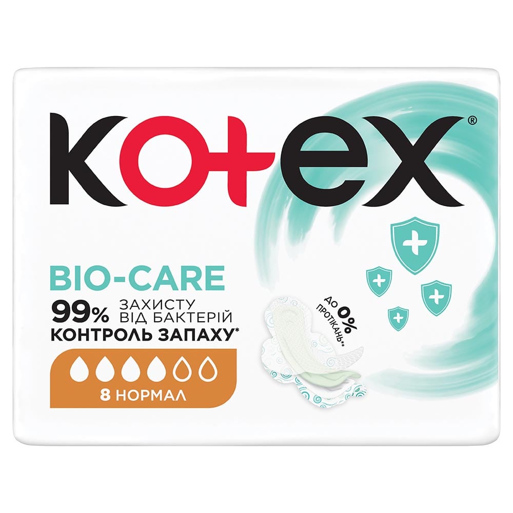 Прокладки Kotex Bio-Care нормал з крильцями №8