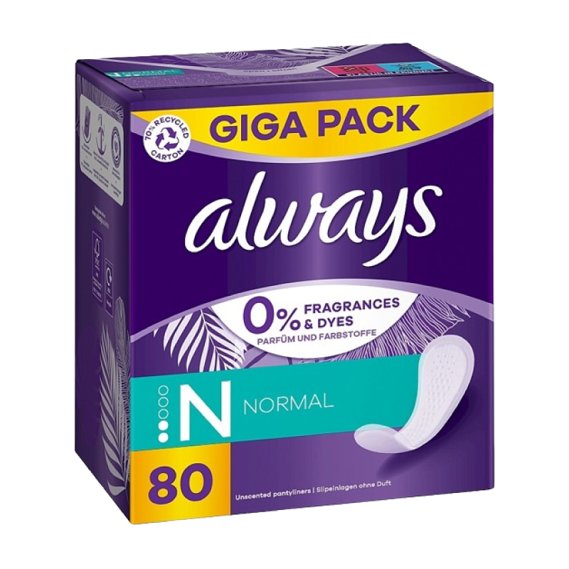 *Прокладки Always Daily щоденні Fresh Normal Без запаху №80