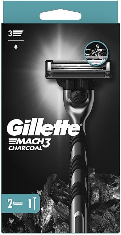 Бритва Gillette Mach3 Charcoal с 2 сменными касетами