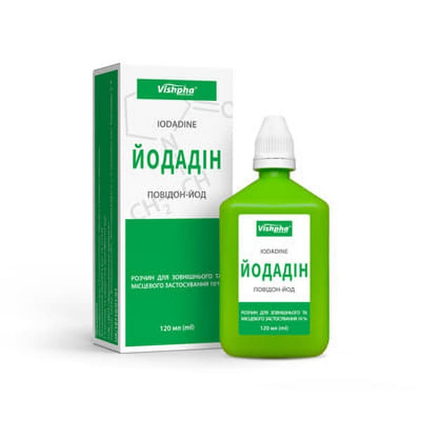 Йодадин р-н спирт. 10% флак. 120мл в уп. Житомир
