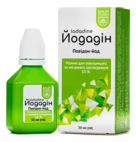 Йодадин р-н спирт. 10% флак. 30мл в уп. Житомир