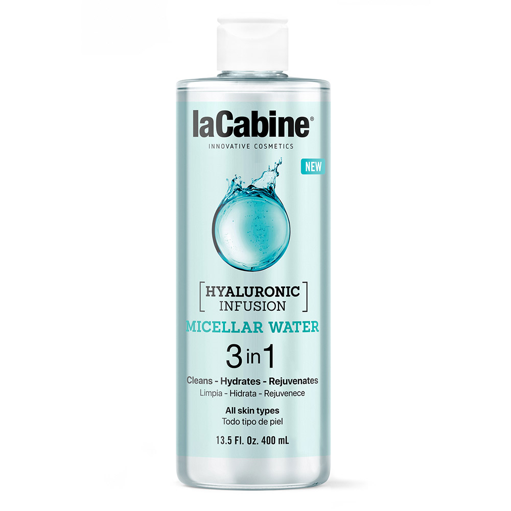 *Вода міцелярна LaCabine з гіалуроновою кислотою, 3 в 1, глибоке очищення, зволоження та омолодження 400 мл