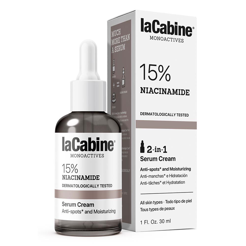 *Крем-сироватка LaCabine 15% Niacinamide 2 in 1. Зволожувальна проти пігментних плям та недосконалостей шкіри обличчя, 15% ніацинаміду 30 мл