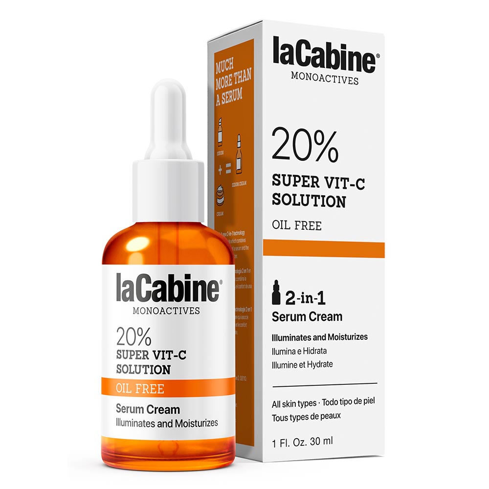 Крем-сыворотка LaCabine 20% Super Vit-C 2 in 1 д/осветл. и увлаж. кожи лица 20% витамина С 30 мл Крем-сыворотка LaCabine 20% Super Vit-C 2 in 1 д/осветл. и увлаж. кожи лица 20% витамина С 30 мл