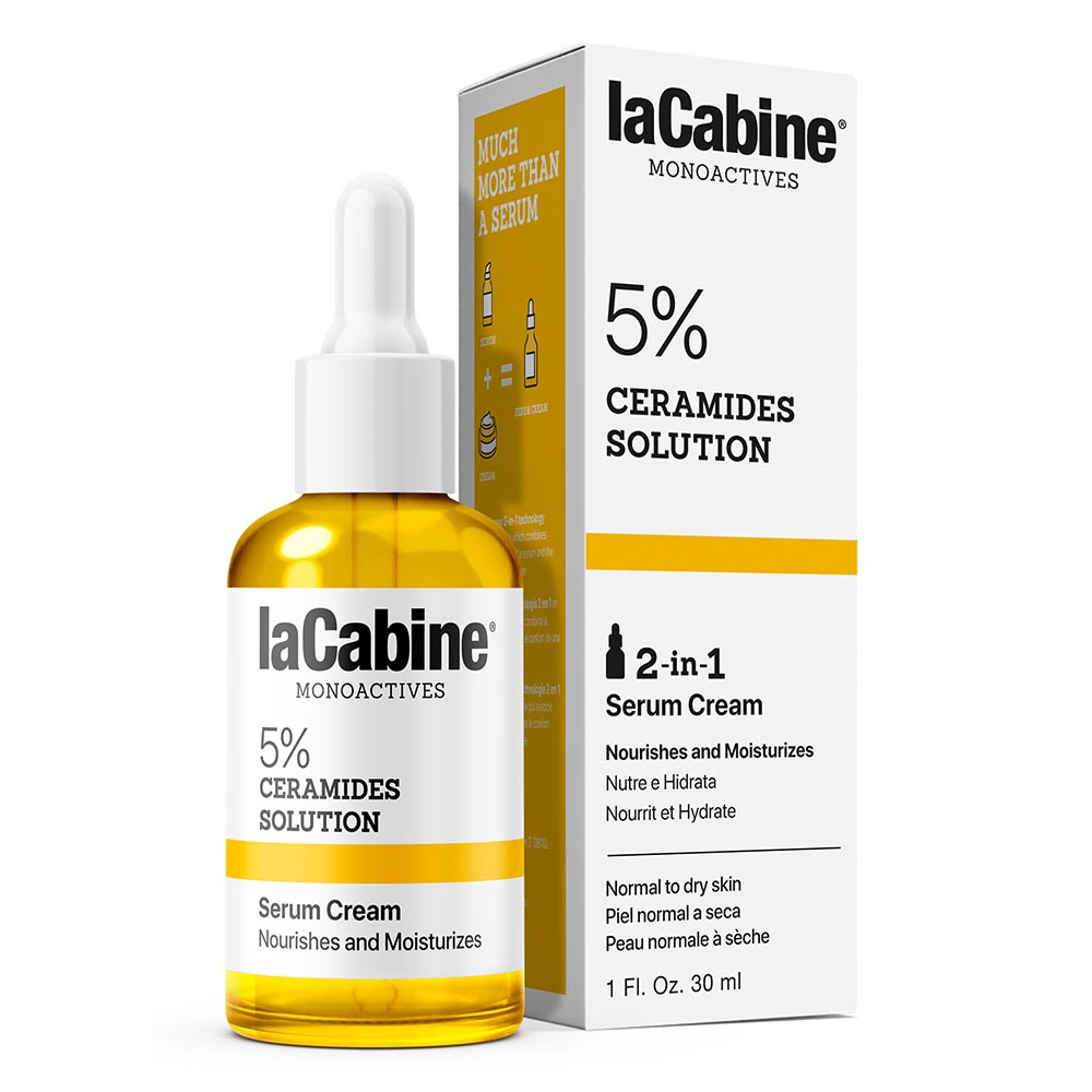 *Крем-сироватка LaCabine 5% Ceramides 2 in 1. для живлення та зволоження сухої шкіри обличчя, 5% керамідів 30 мл