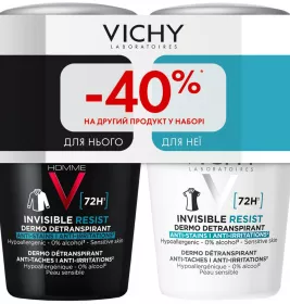 *Промо-набір Vichy Інвізибл Резист дезодорант 72 год чоловіча та жіноча 50 мл + 50 мл 2024