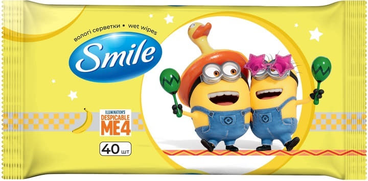 Серветки вологі Smile Minions №40
