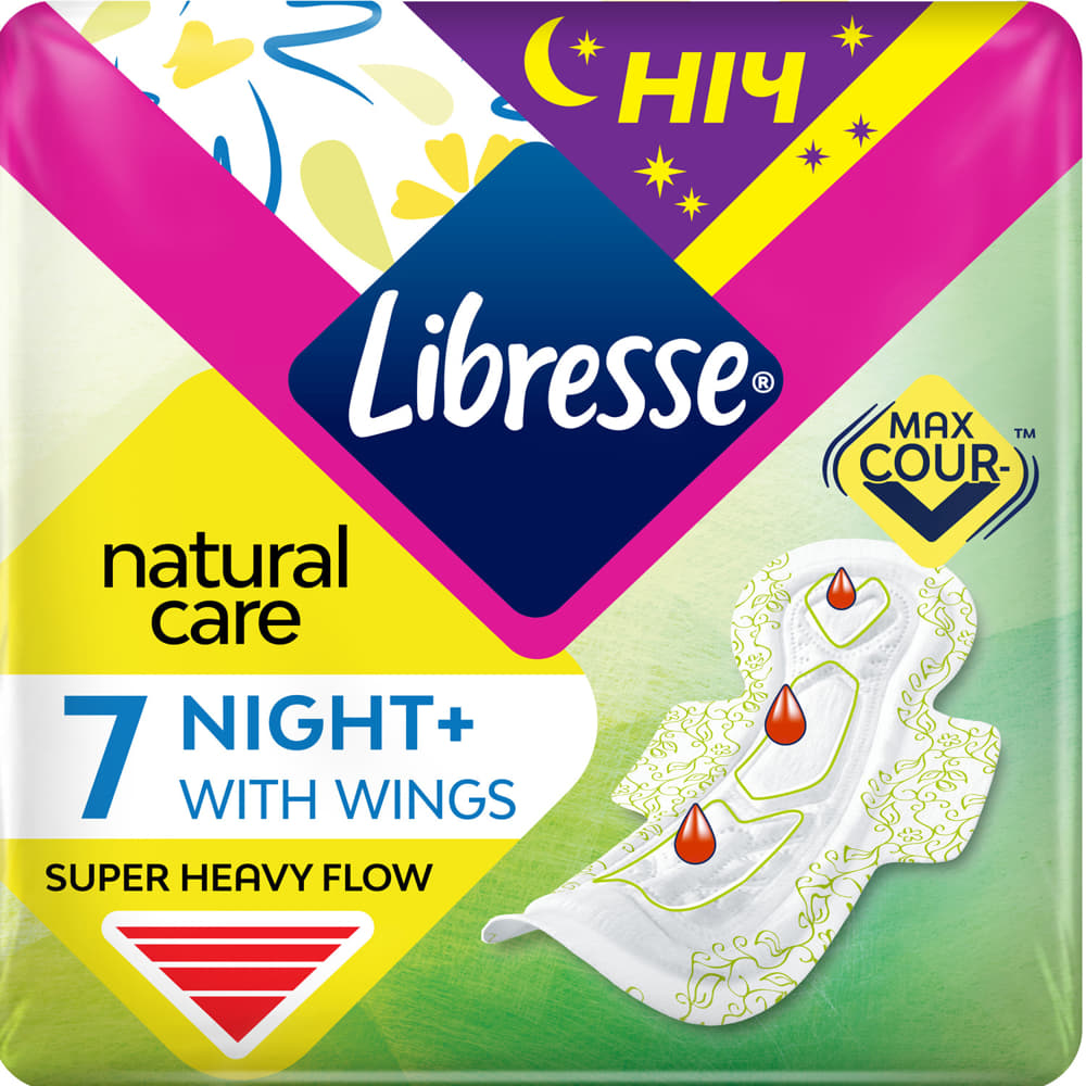 Прокладки Libresse Natural Care Maxi Night №7 Прокладки Libresse Natural Care Maxi Night №7