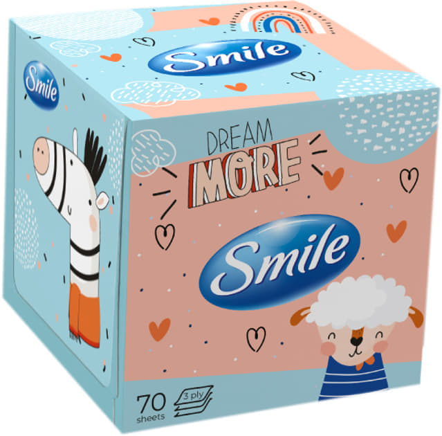 Салфетки косметические Smile 3-слойные №70 Салфетки косметические Smile 3-слойные №70