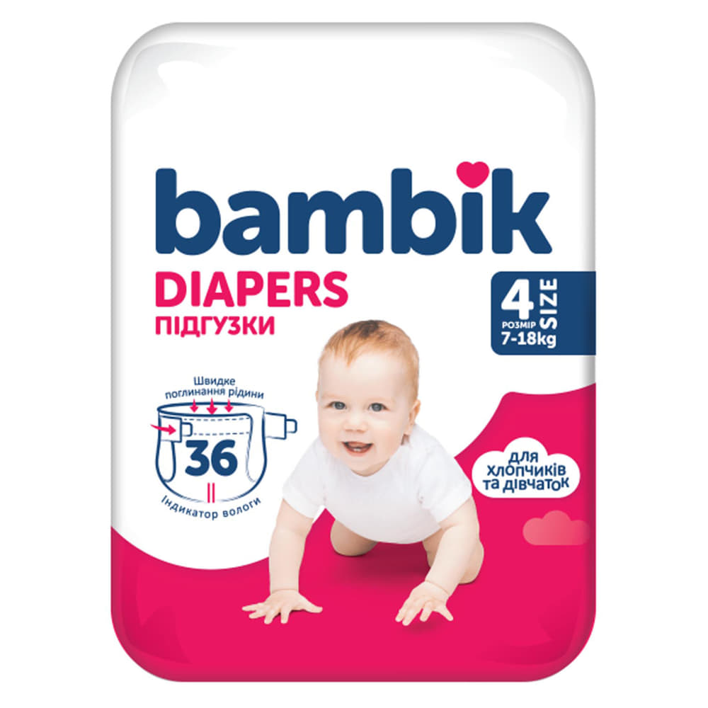 Підгузки дитячі Bambik Medium 4 Maxi (7-18 кг) 36шт