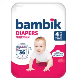 Bambik підгузки дитячі Medium 4 Maxi (7-18 кг) 36шт