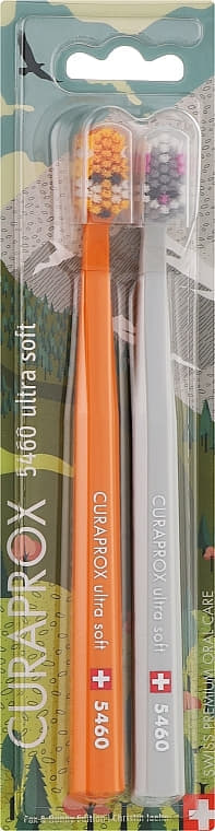 *Набор зубных щеток Curaprox UltraSoft Duo Fox и Bunny Edition 2024, d 0,10 мм №2 *Набор зубных щеток Curaprox UltraSoft Duo Fox и Bunny Edition 2024, d 0,10 мм №2