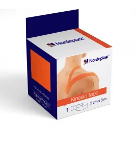 *Пластырь NORDEPLAST Кинезио тейп медицинский 5см*5м оранжевый