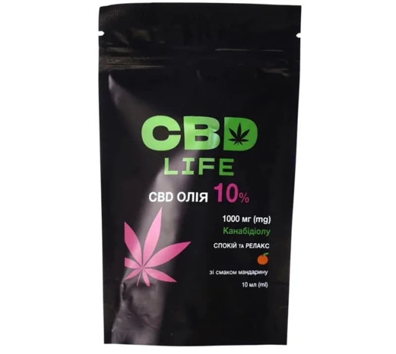 *Канабідіол CBD life олія 10% спрей флак. 10мл Мандарин