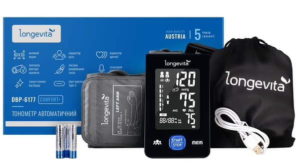 *Тонометр Longevita DBP-6177 Comfort+ автомат.