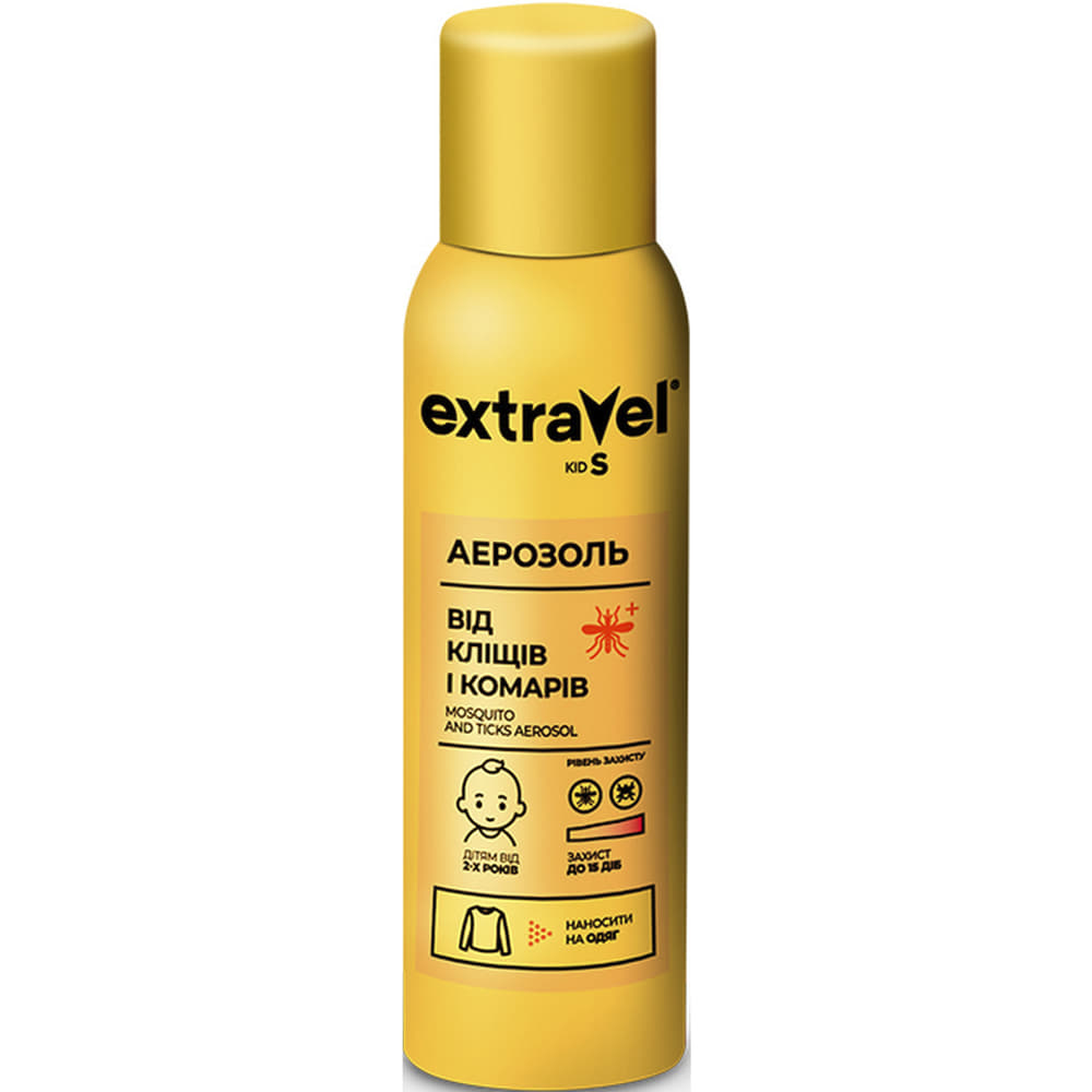 *Аерозоль від кліщів та комарів ExtraVel Kids для дітей від 2 років 100мл