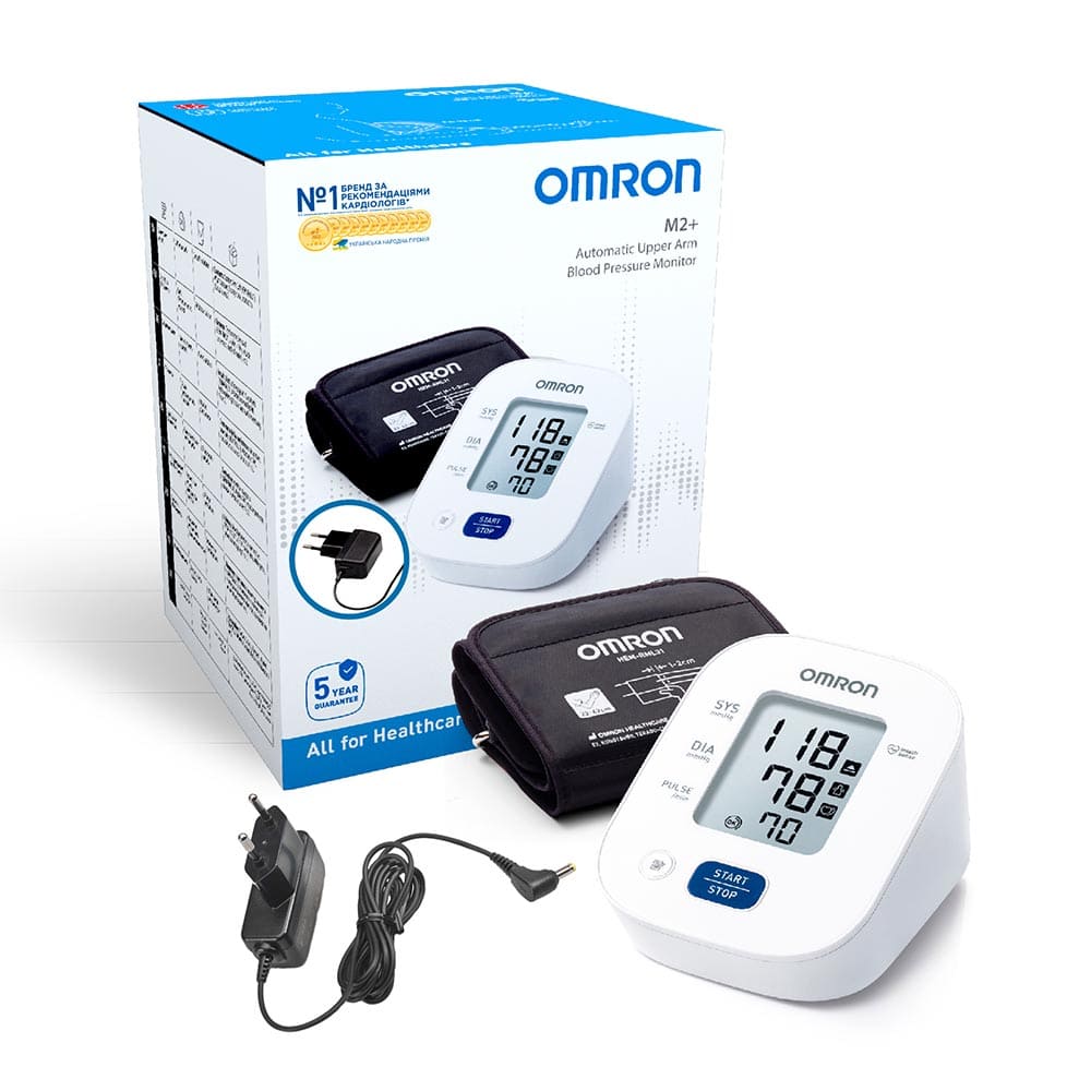 Тонометр Omron M2 Plus (HEM-7146-Е) автоматический с сетевым адаптером HHP-CM01