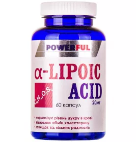 *Альфа-ліпоєва к-та POWERFUL капс. 20мг банка №60