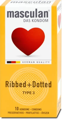 *Презервативи Masculan Ribbed+Dotted №10