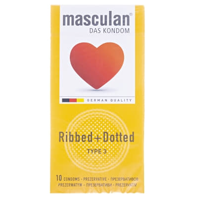 *Презервативи Masculan Ribbed+Dotted №10