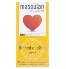 *Презервативи Masculan Ribbed+Dotted №10