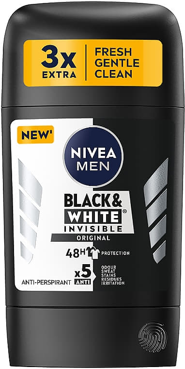*NIVEA For men дезодорант стік Чорне та біле невидимий 50мл