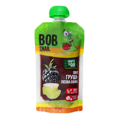*Пюре Равлик Боб смузі Груша-лісова ожина 120г (пауч)