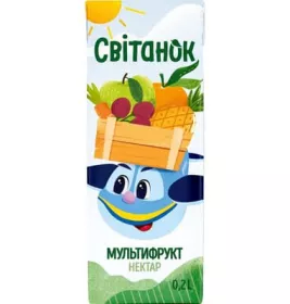 Сік Світанок Мультифрукт ТП 0,2л