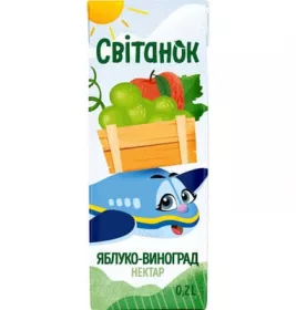 Сок Свитанок Яблоко-виноград белый ТП 0,2л