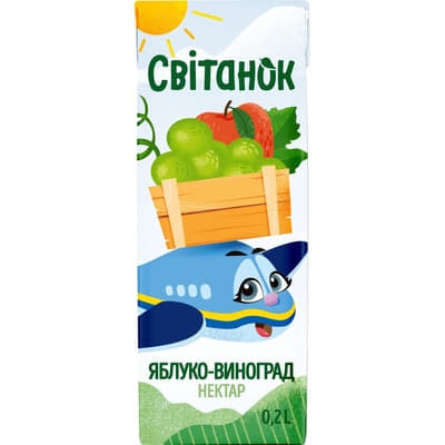 Сік Світанок Яблуко-виноград білий ТП 0,2л