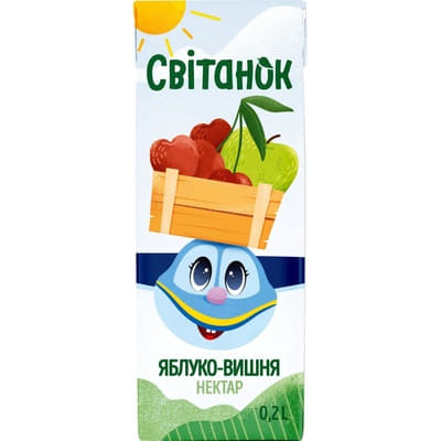 Сок Свитанок Яблоко-вишня ТП 0,2л Сок Свитанок Яблоко-вишня ТП 0,2л