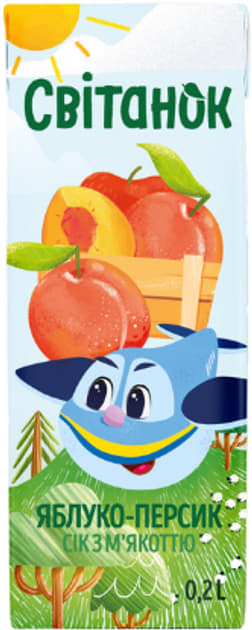 Сік Світанок Яблуко-персик ТП 0,2л