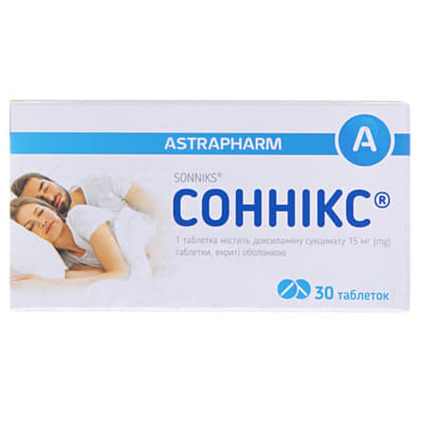 *Соннікс-Астрафарм табл. п/пл.об. 15мг №30 ТМ Tabula Vita