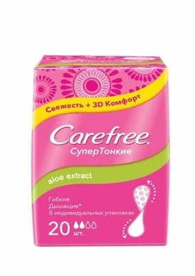 *Прокладки ежедневные алоэ Carefree №20 *Прокладки ежедневные алоэ Carefree №20