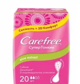 *Прокладки ежедневные алоэ Carefree №20