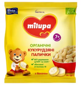 Кукурузные палочки Milupa с бананом органические от 7 мес. 20г