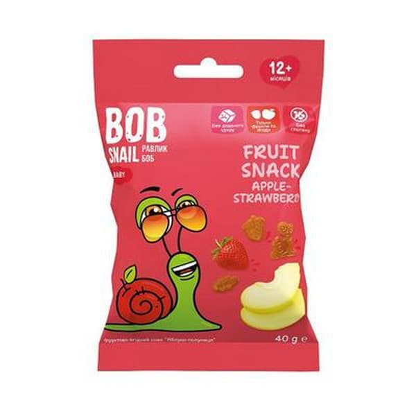 Снек Равлик Боб Яблуко-полуниця 40г