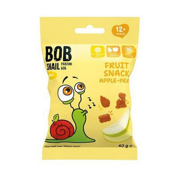 Снек Равлик Боб Яблуко-груша 40г