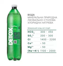 Вода DETOX мінеральна сильногазована 1 л 