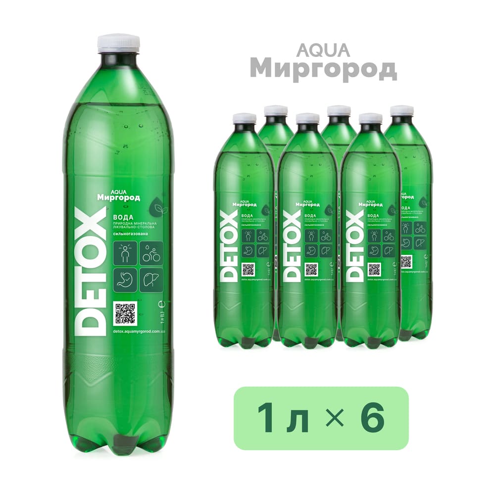 Вода DETOX мінеральна сильногазована 1 л 