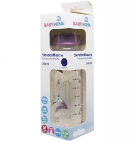 Бутылочка Baby-nova 47010-2 пластик 240мл Декор девочка