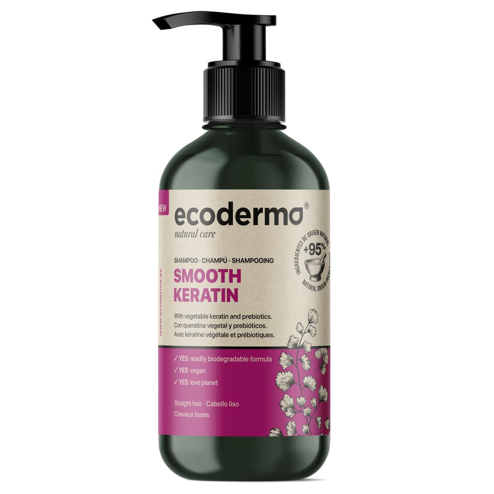 Шампунь Ecoderma д/прямых волос с растит. кератином 500мл