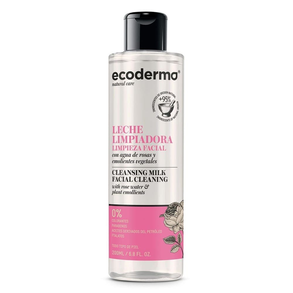 Молочко Ecoderma очищ. з троянд. водою та рослин. емолентами 200мл